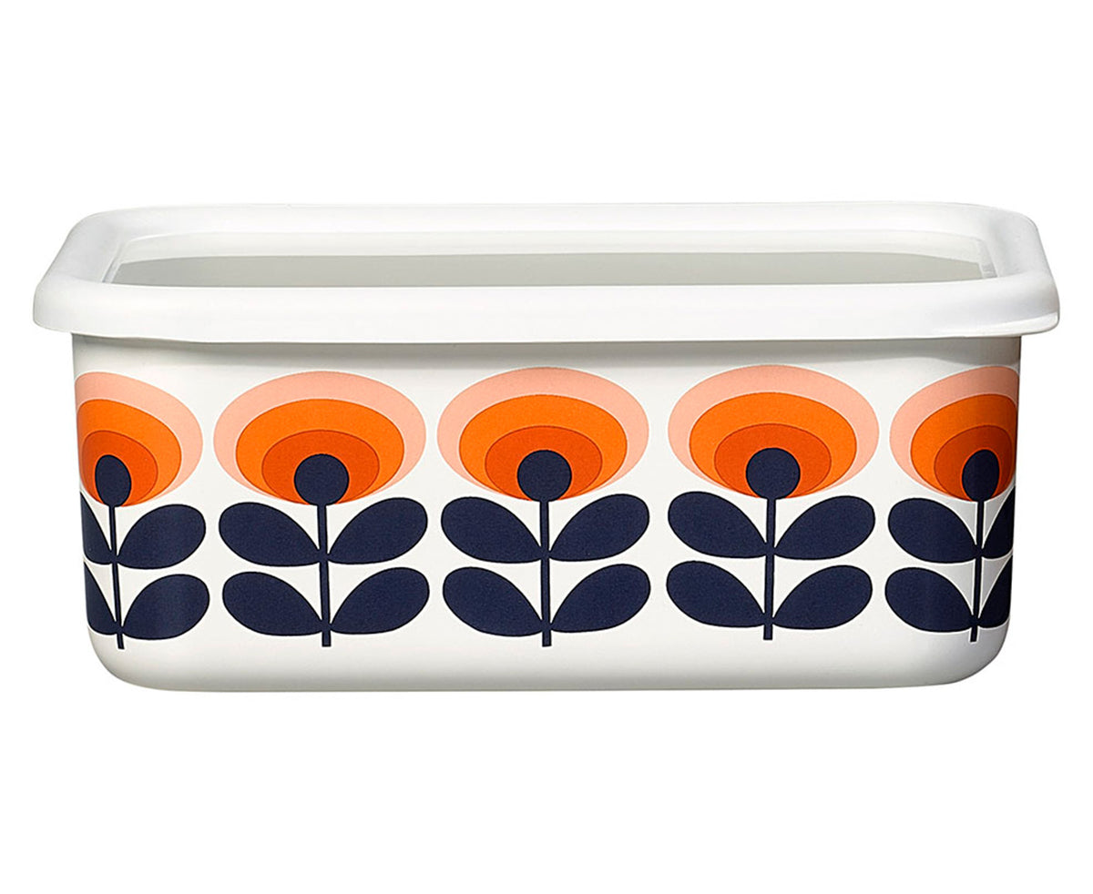 Orla Kiely Scribble Square Flower Seagrass Enamel Storage Container