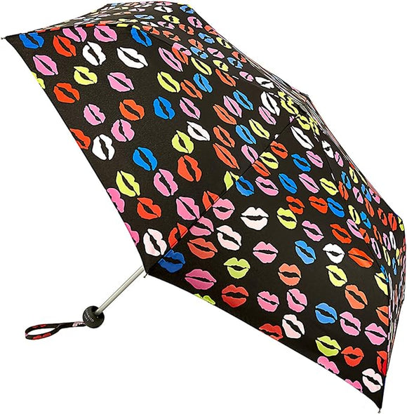 Lulu Guinness Minilite-2 Lightweight Compact Umbrella - Lip Blot