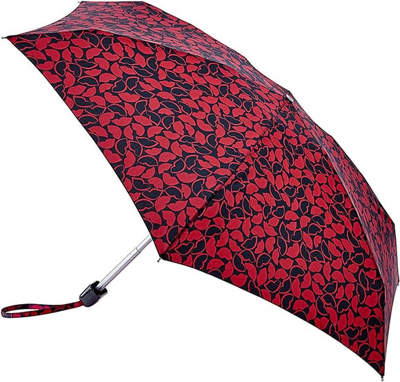 Lulu Guinness Tiny-2 Lightweight Compact Umbrella - All Over Hand Drawn Lips