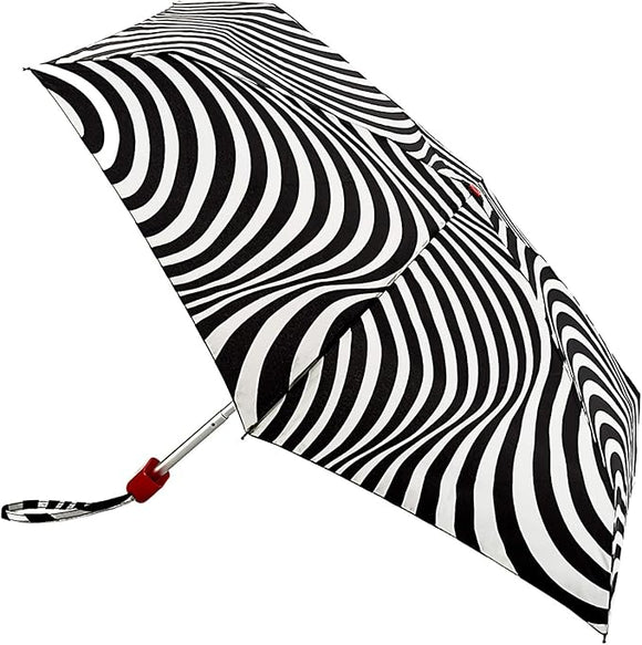 Lulu Guinness Tiny-2 Lightweight Compact Umbrella - Optical Stripe