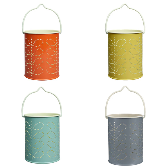 Orla Kiely Set of 4 Tea Light Lanterns - Assorted Colours