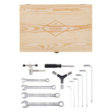 Gentleman's Hardware 16-Piece Bicycle Tool Kit Wooden Box with Stainless Steel Tools