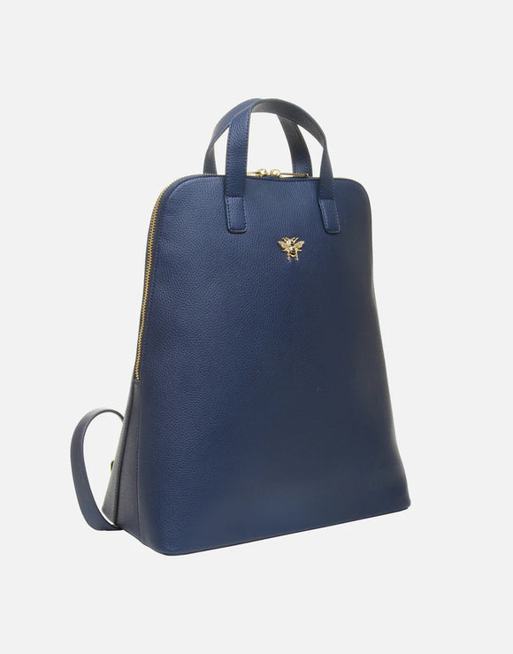 Alice Wheeler London Ladies Vegan Faux Leather Henley Backpack - Navy Blue