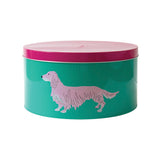 Joules Brights Set of 3 Nesting Cake Tins - Green & Pink Dog Print