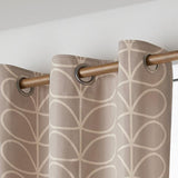 Orla Kiely Linear Stem Latte Eyelet Lined Curtains