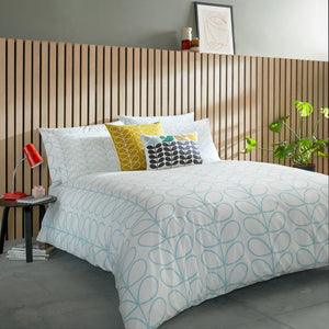 Orla Kiely Duvet Cover & Pillowcases - VARIOUS SIZES - Linear Stem Neptune Blue