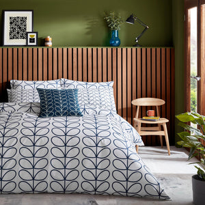 Orla Kiely Duvet Cover & Pillowcases - VARIOUS SIZES - Linear Stem Whale Blue