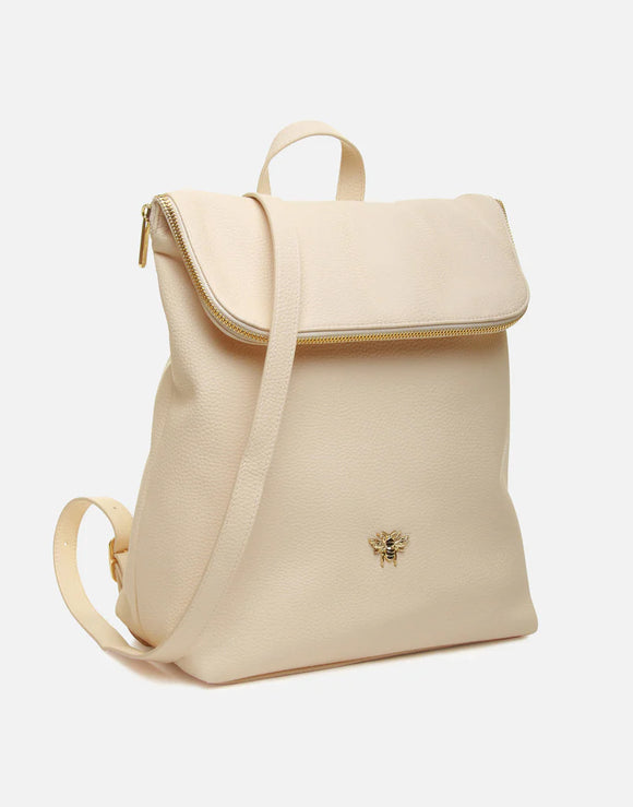 Alice Wheeler London Ladies Vegan Faux Leather Marlow Backpack - Cream