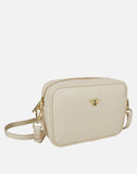 Alice Wheeler London Ladies Vegan Faux Leather Mayfair Camera Cross Body Bag - Cream