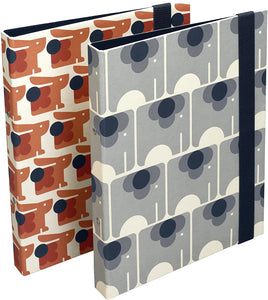 Orla Kiely Set of 2 Slim Ring Binders - Ela Elephant and Bonnie Bunny