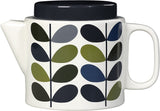 Orla Kiely Ceramic Teapot - Multi Stem Khaki Marine