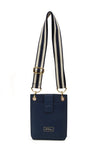 Alice Wheeler London Ladies Vegan Faux Leather Primrose Phone Cross Body Bag - Navy Blue