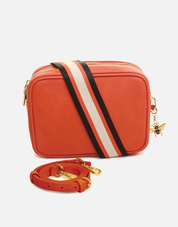 Alice Wheeler London Ladies Vegan Faux Leather Soho Camera Cross Body Bag - Orange