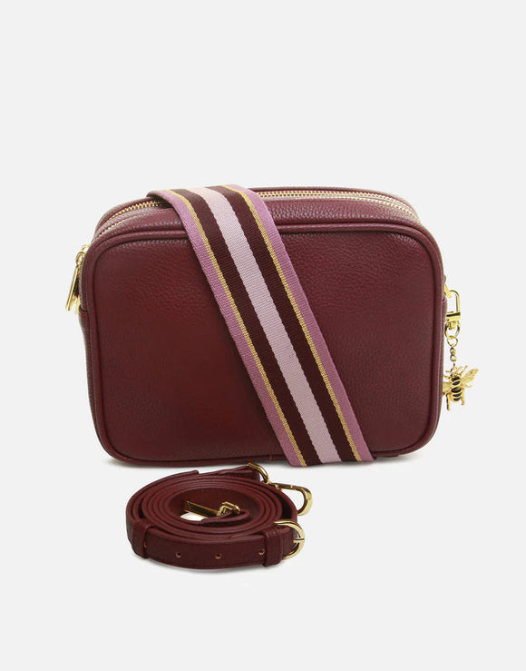 Alice Wheeler London Ladies Vegan Faux Leather Soho Camera Cross Body Bag - Plum (Design 1)